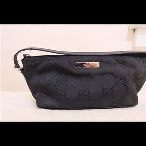 Gucci Canvas Pochette Black Baguette Shoulder Bag